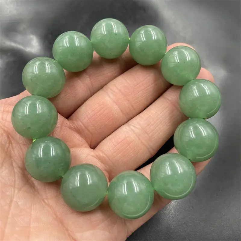 Dongling jade carved large particle round bead bracelet men's and women's boutique rough stone gift