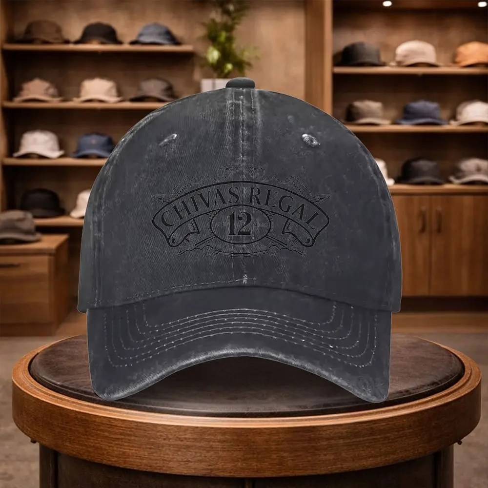 1 gorra de béisbol estampada Chivas Regal de 12 años, gorra informal con visera de pato, gorra moderna, gorra informal ajustable para exteriores, adecuada
