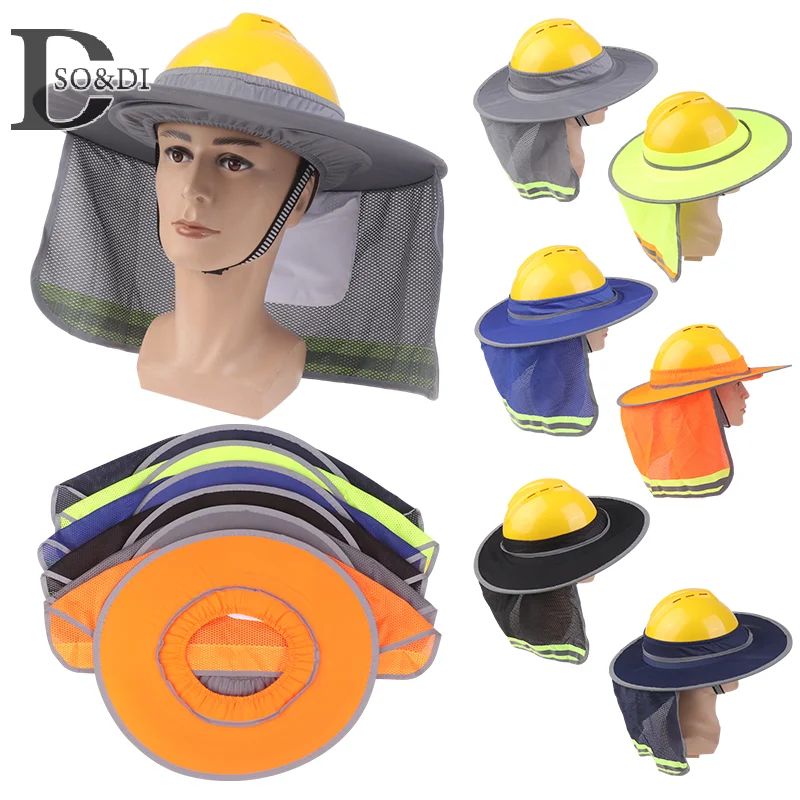 

Hard Hat Sun Neck Shield Summer Helmet Mesh Sunshade High Visibility Reflective Hard Hat Shade For Outdoor Construction Worker