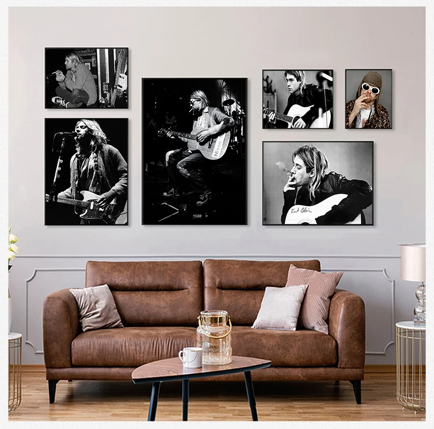 Art Picture Posters and Prints Canvas Painting for Room Home Decor Kurt Cobain Rock Music Band Music Singer Star Wall