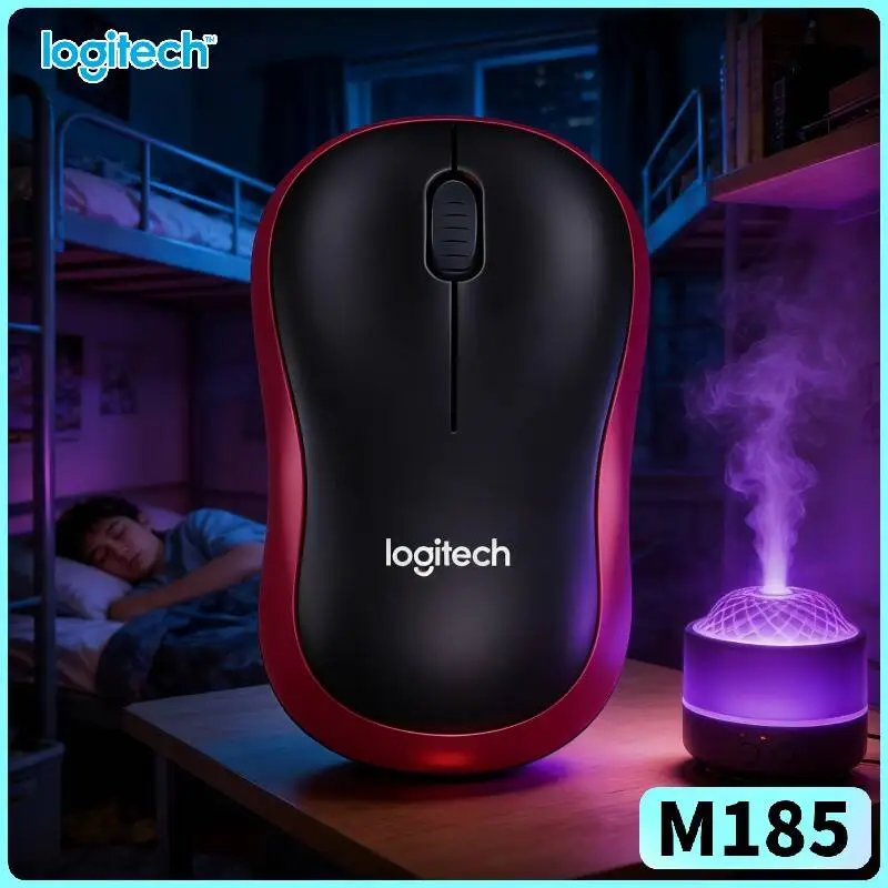 Logitech M185 Compact-Handheld Mouse Lightweight Compact 3 Buttons Quiet Scroll 12-Month Battery Travel Home Office Tool