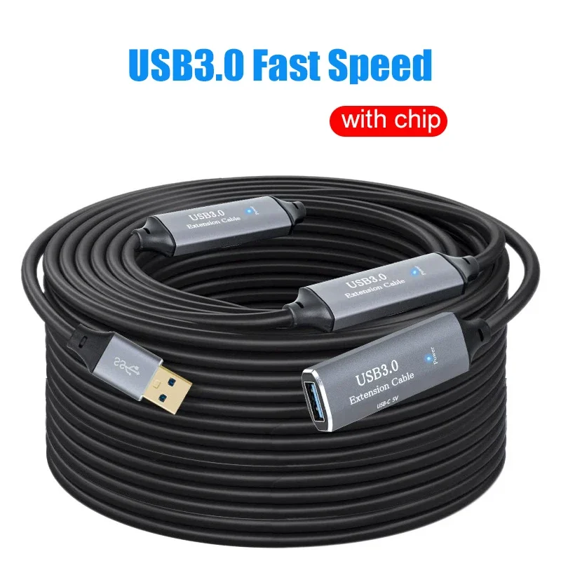 Super Speed 5M 10M 15M 20M 25M 30M USB 3.0 Extension Cable 5Gbps Active Data Cable for PC Printer Scanner with Signal Amplifier