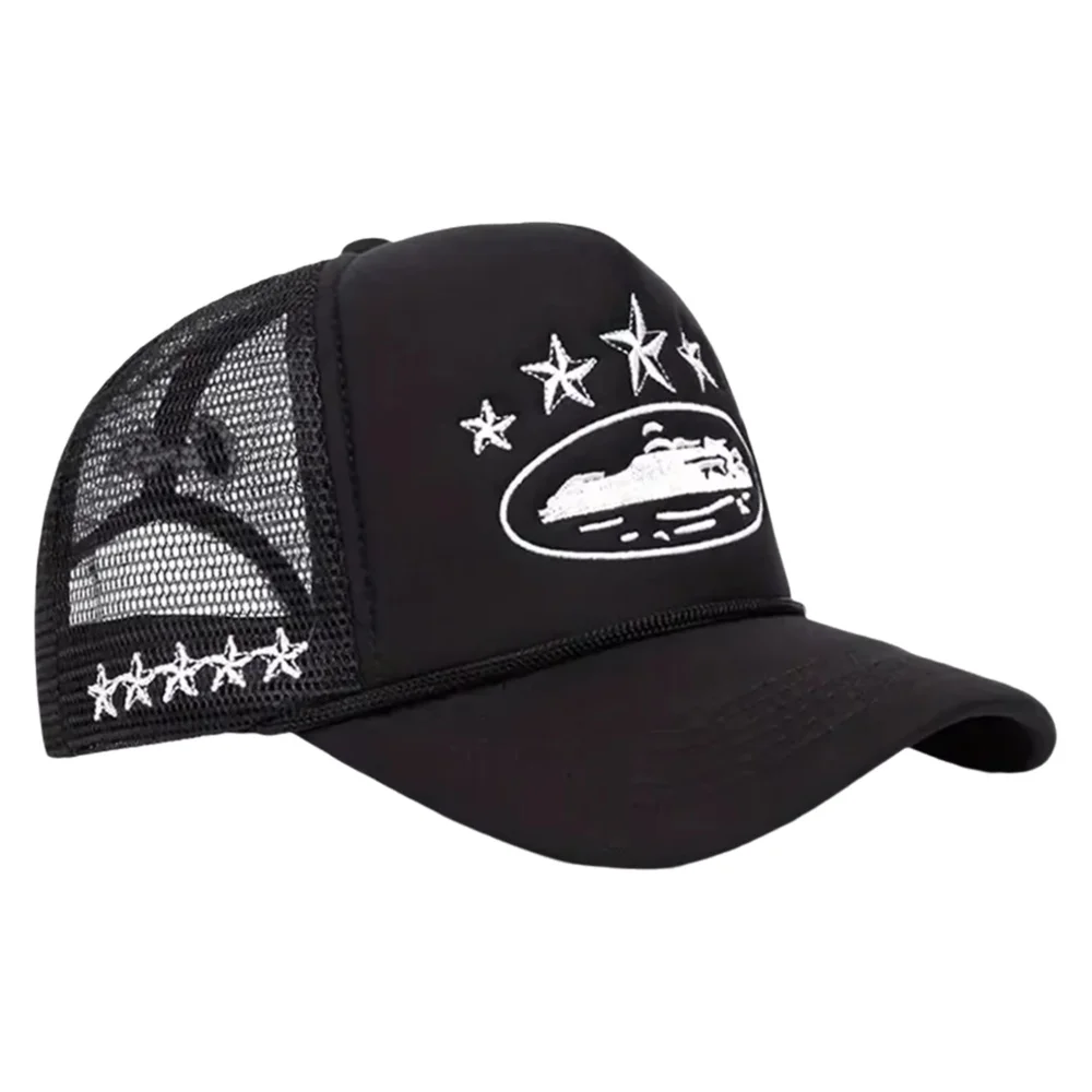 Modische und schlichte Baseballkappen mit Sternenstickerei, Mesh-Baseballkappen für Herren und Damen für Outdoor-Sportveranstaltungen.