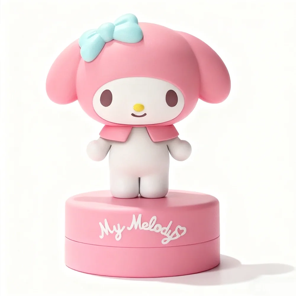 Sanrio – boîte aveugle de sceau familial Hellokitty Kuromi, figurine tendance, jouet de dessin animé, timbre Hangyodun Mymelody, ornement, cadeau d'anniversaire pour enfants