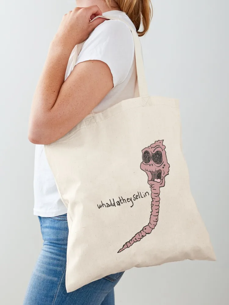 

old worm inquiring about choccy Tote Bag shopping bag logo canvas tote reusable shopping bags tote bag custom