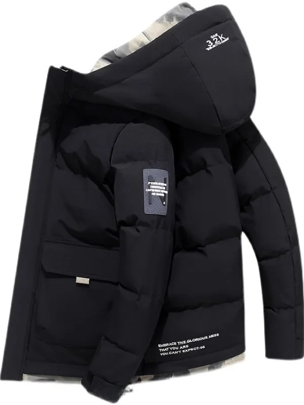 Men's Casual Thiened Winter down Jaet Loose Fitting Warm Coat with Hood Polyester Fiber Coat Mexican Brand
