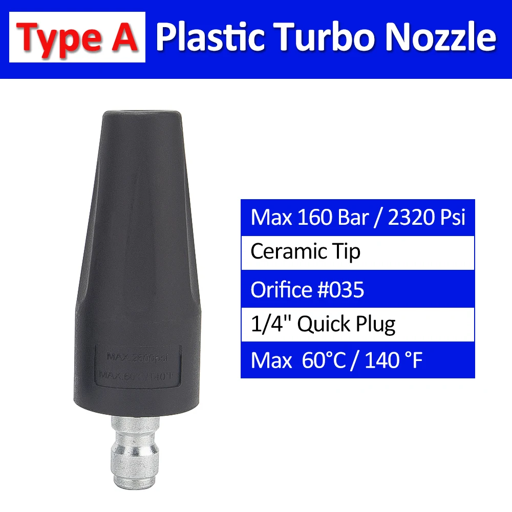 Rotating Dirt Blaster Turbo Nozzle with 1/4