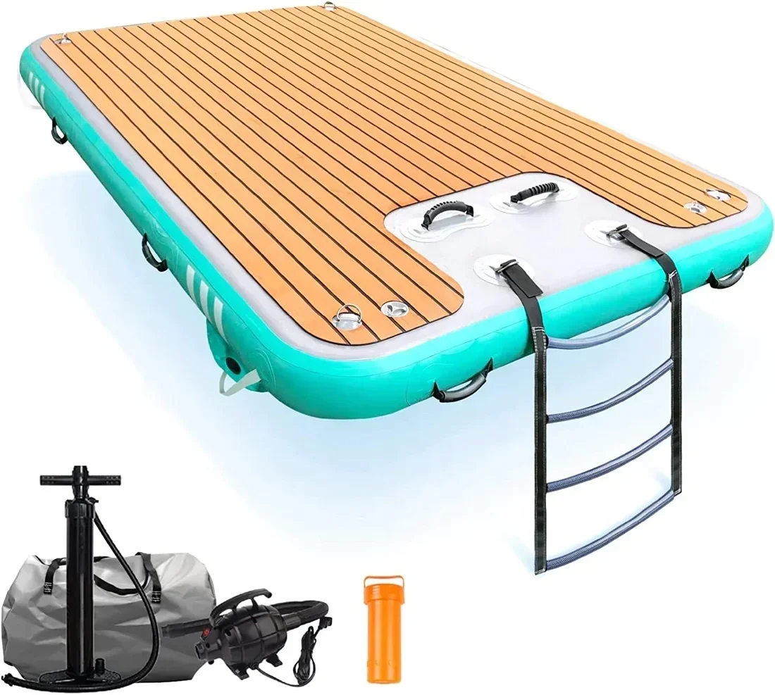 Inflatable Swim Island Floating Raft foil Water Jet Ski Dock Float Platform with water bags