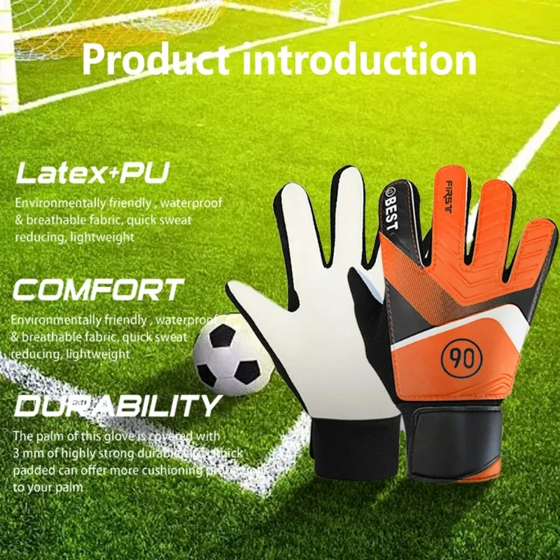 

Soccer Goalkeeper Gloves Anti-collision Non-slip Breathable Latex Football Goalkeeper Gloves for Kids Football Accessories