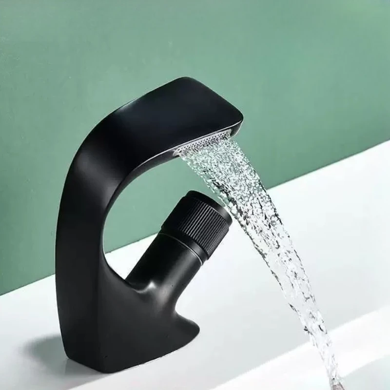 Creative Bathroom Faucet Waterfall Sink Basin Cold Hot Water Tap Bath Lavatory Farmhouse Mixer Tap