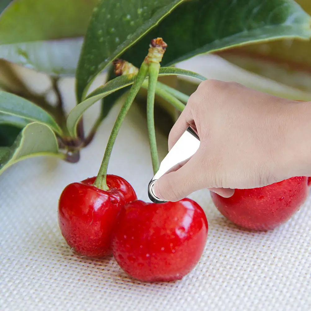4Pcs Stainless Steel Strawberry Hullers Fruit Stem Remover Picker Ergonomic Handle for Fast Prep of Fresh Fruits Vegetables