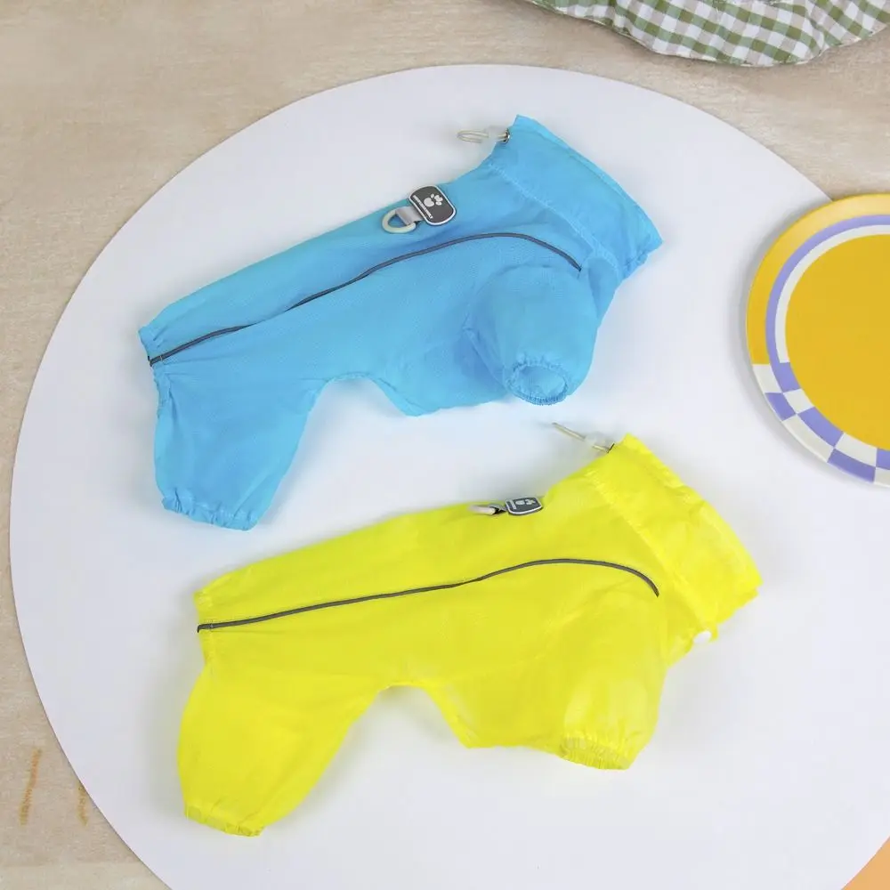 Bichon Jumpsuits Summer Pet Sunsuit Four Legs Solid Color Dog Sunscreen Clothes Breathable Bodysuit Dog Thin Shirt Outdoor