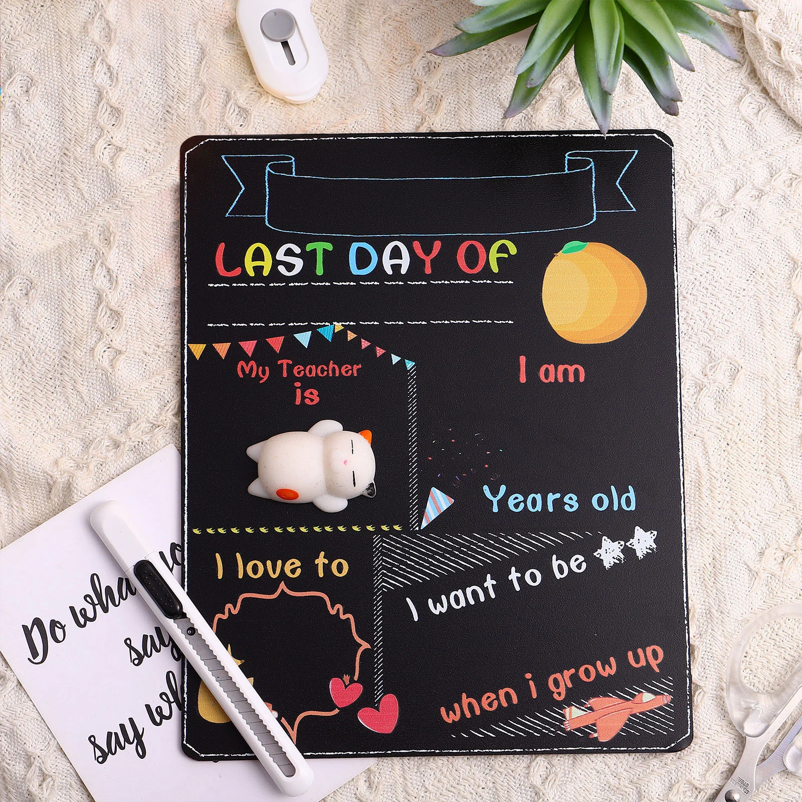 Double Sided Chalkboard Student Black Small Blackboard Practical Message Color Printing Child