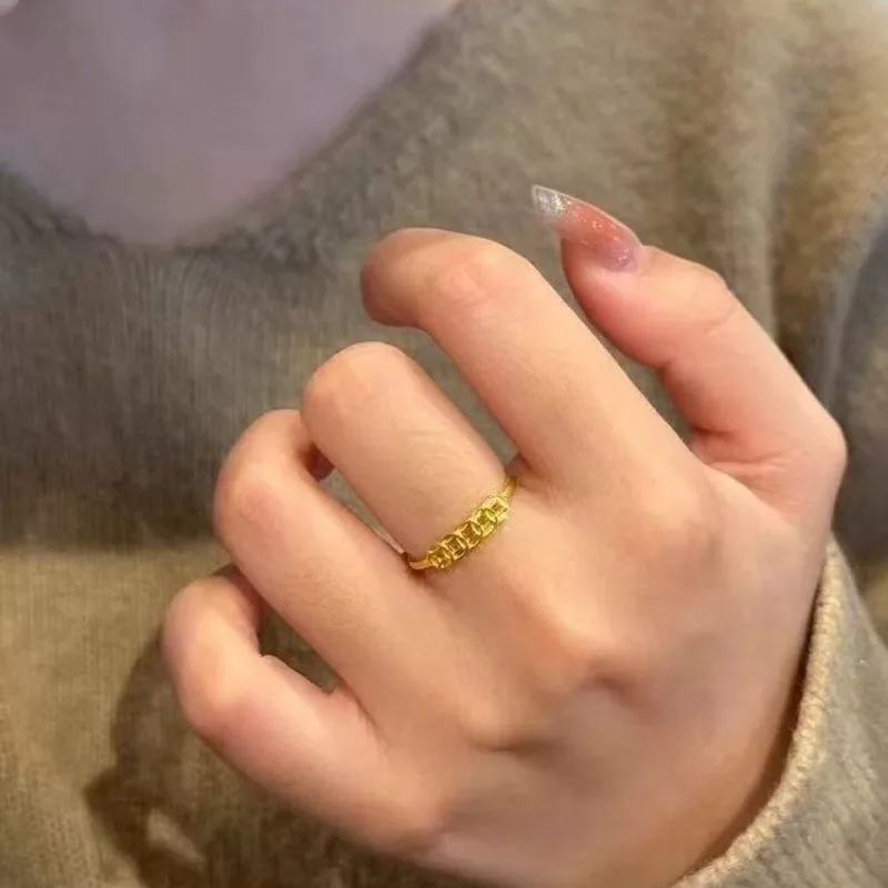 

Кольцо Wudi Coin из медной проволоки, женское новое легкое роскошное кольцо в китайском стиле, изысканное модное открытое кольцо High Sense