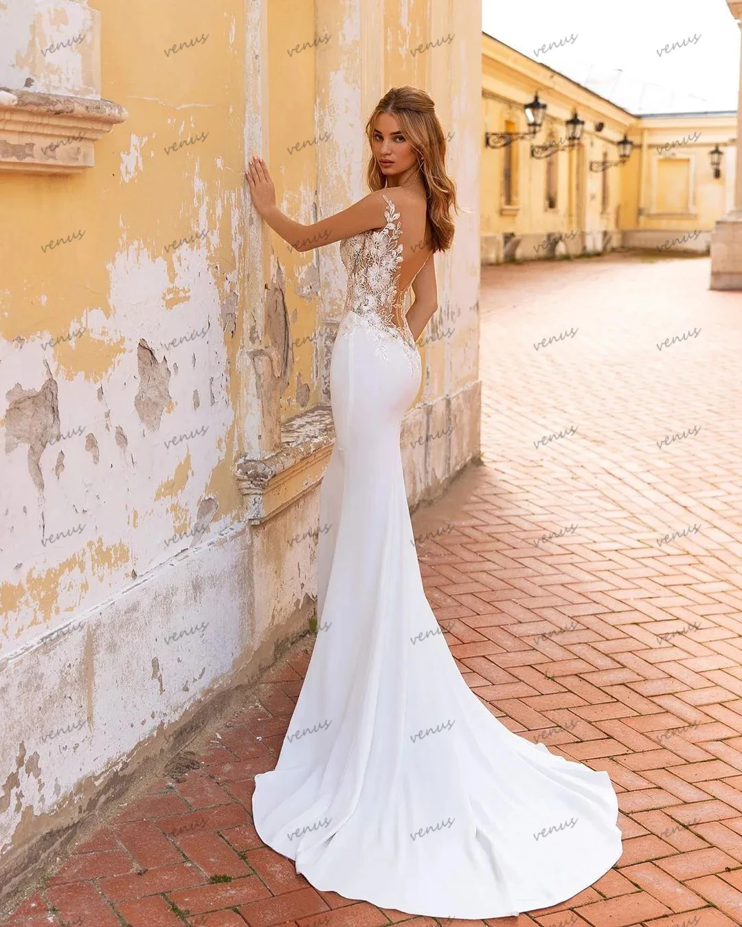 Romantic Wedding Dresses With Detachable Train Sweetheart Bridal Gowns Lace Appliques Satin Robes Elegant Vestidos De Novia 2024