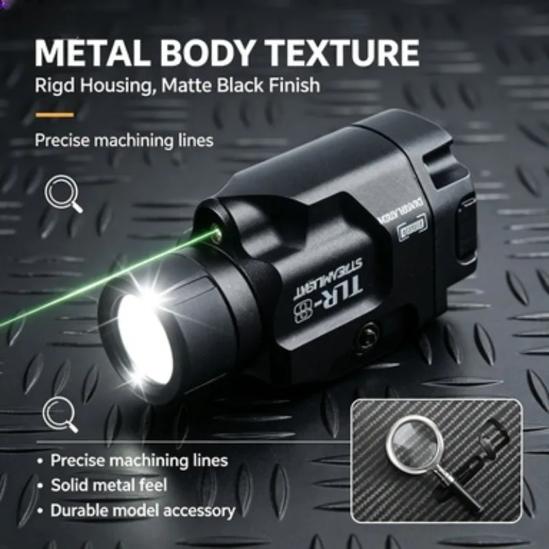 All Metal Construction 800 Lumen Under Mount Flashlight USB Recharge Built Battery Hobby Spare Parts