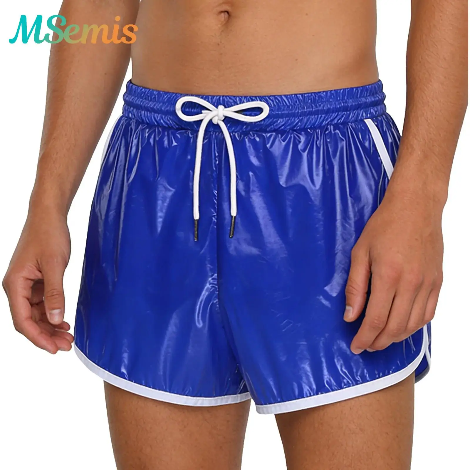 

Swimwear Mens Waterpoof Swimming Trunks Shorts Elastic Waistband with Drawstring Seams Shorts with Pockets Swimming Bathing Suit