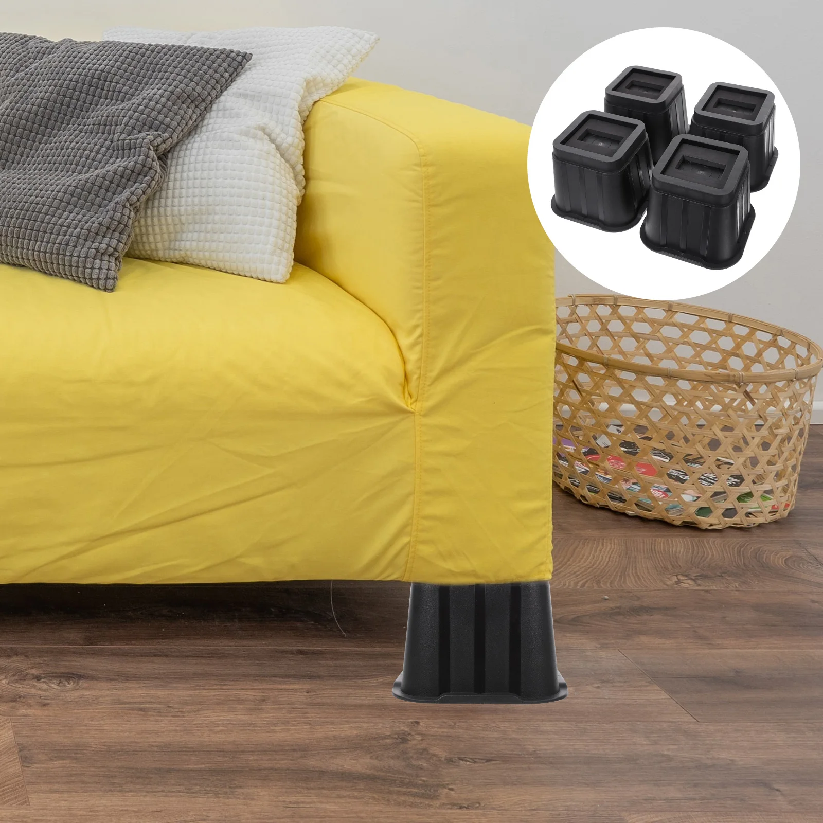 4 Sets niture Feet Pads Levelers Rubber Stoppers Prevent Sliding Chair Mats Bed Risers Table Protectors Hardwood Floors