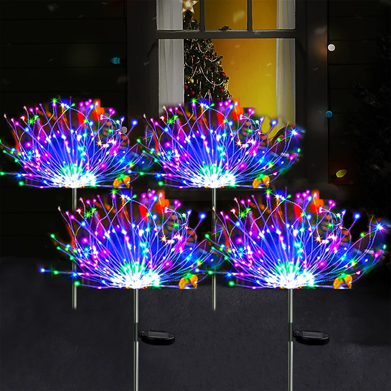 

Solar Firework Lights Garden Decor Lawn Light Outdoor Waterproof Courtyard Dandelion Landscape Lamp For Patio Parterre Pathway