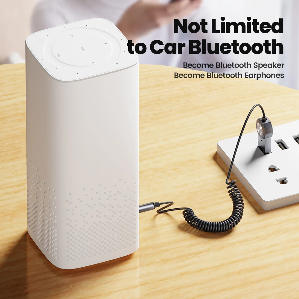 Toocki-Bluetoothフェイアダプター,usbから3.5mmのジャック,車載オーディオ,音楽,マイク,Bluetooth 5.1,ハンズフリーキット,送信機