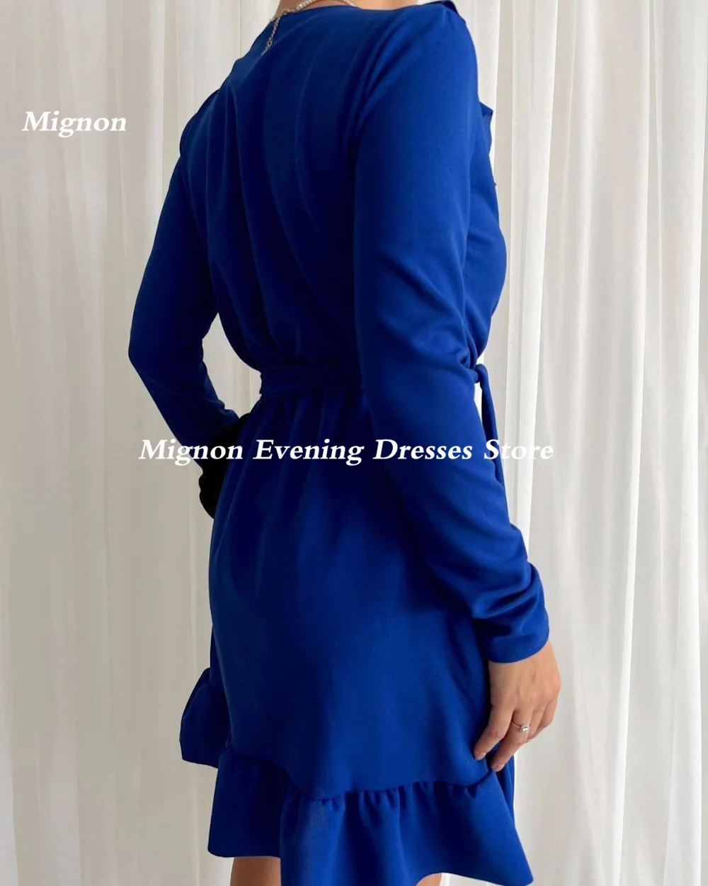 فستان قصير من Mignon-Satin a-line للنساء ، فستان حفلة موسيقية شعبي ، طول الركبة كشكش ، رسمي وأنيق ، فستان حفلة سهرة ، حبيب ، 2023