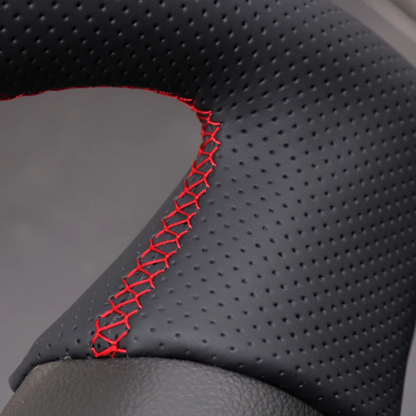 Black Faux Leather Car Steering Wheel Cover for Chevrolet (Chevy) Colorado 2015-2024 Traverse 2018-2024 GMC Canyon 2018