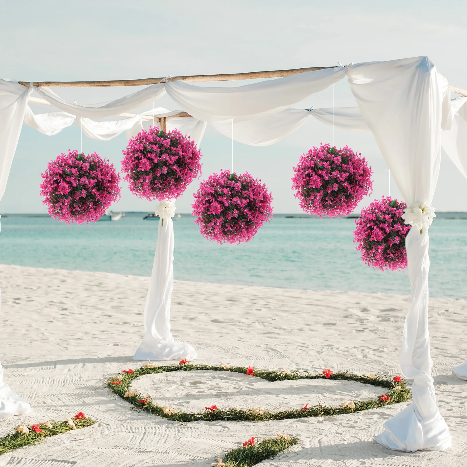

Artificial Grass Ball Decorative Topiary Hanging Plant For Indoor Outdoor Wedding Party Christmas Ceiling Adornment