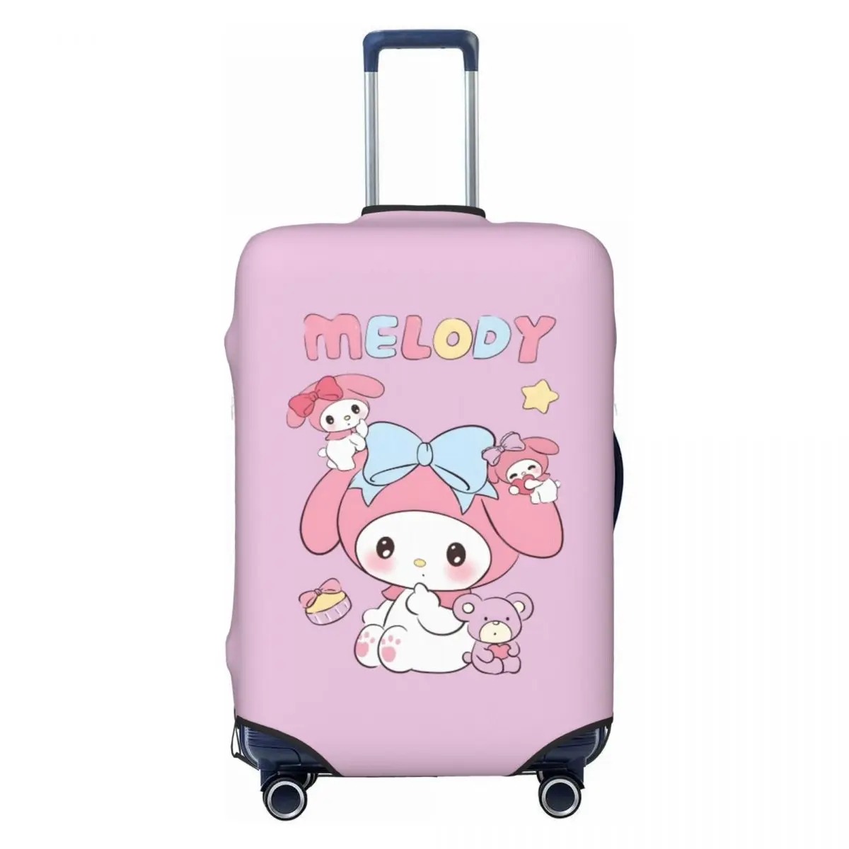 

Custom Sanrio Anime My Melody And Kuromi Luggage Cover Elastic Travel Suitcase Protective Covers Fits 18-32 Inch