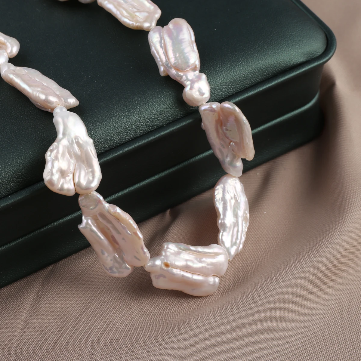 Natural Pearl Large Biwa Beads Exquisite Shape Elegant Appearance for DIY Jewelry Making Handmade Bracelet Necklace Length 36cm