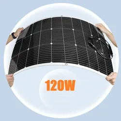 PowMr 120W flexibel zonnepaneel 18v zonne-batterijlader fotovoltaïsch systeem zonnecellen camping thuis auto boot RV voeding