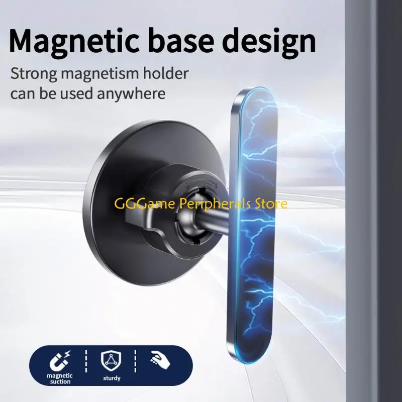U55B 360 Rotatable Phone Mount Double Magnets Designs Mobile Rack For Exercise
