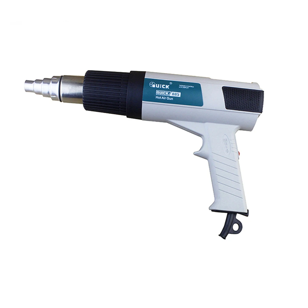 Hot Air Gun QUICK 885 Heat Gun LCD Display 3-speed Adjustable for Automotive Film PCB Soldering Dismantling Repair Tool