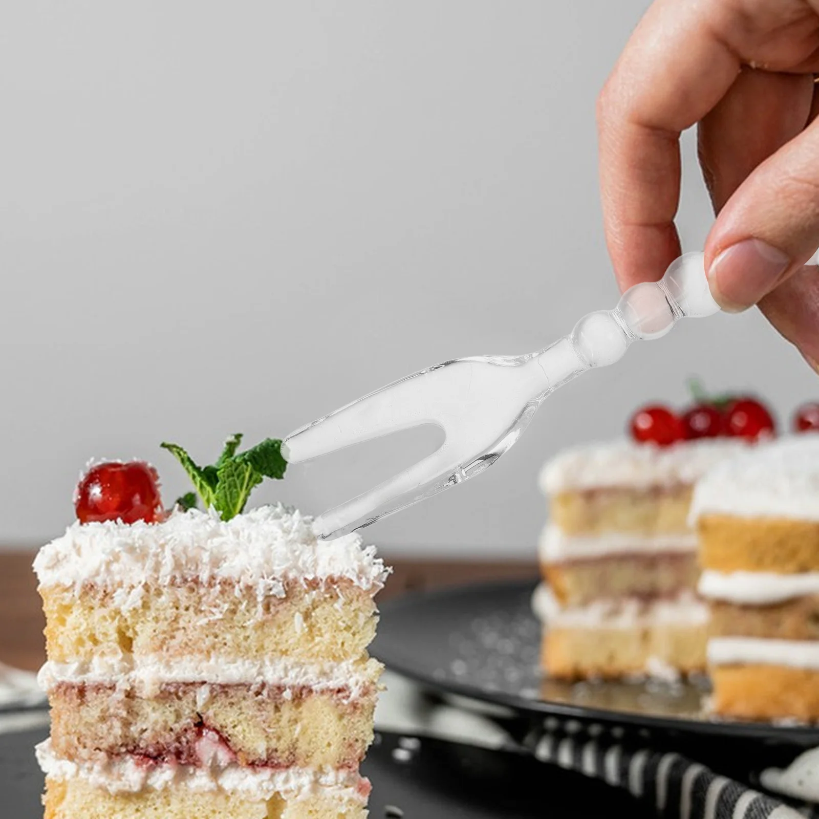 

Glass Fork Creative Design for Coffee Tea Ice Stirring Mixing Dessert Sugar Home Bar Party Espresso Fork Glass Stirrer