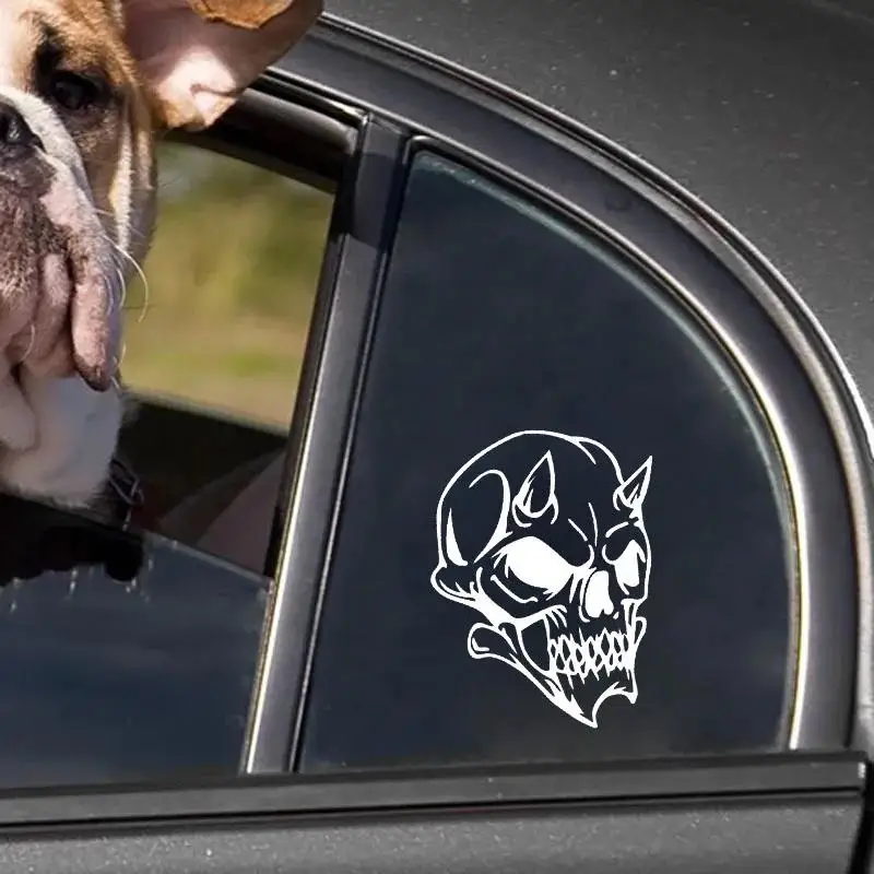 

Виниловая наклейка на мотоцикл/велосипед с рисунком, водонепроницаемая, солнцезащитная, плоская, забавная, с изображением черепа, для декора автомобиля