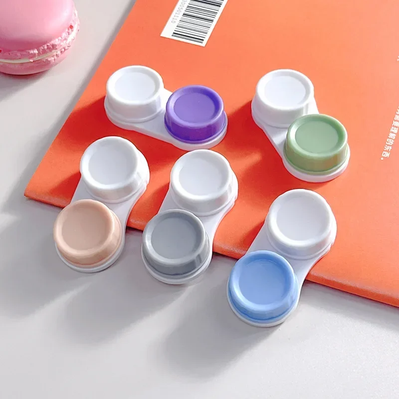 Hot 1Pc Colored Contact Lenses Case L+R Contact Lens Case For Eye Contact Travel Kit Lens Container Holder Small Eyewear
