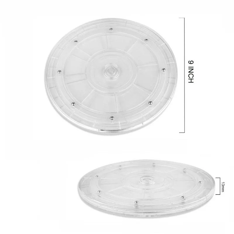 4/6/8/9/12in Turntable Acrylic Ball Bearing Rotating Tray for Spice Rack Table Cake Kitchen Pantry Corner Cabinets Decorating