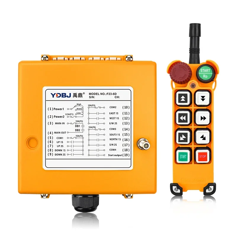 F23-6d Two-speed industrial wireless remote control for gantry crane 1 Transmitters 1 receiver