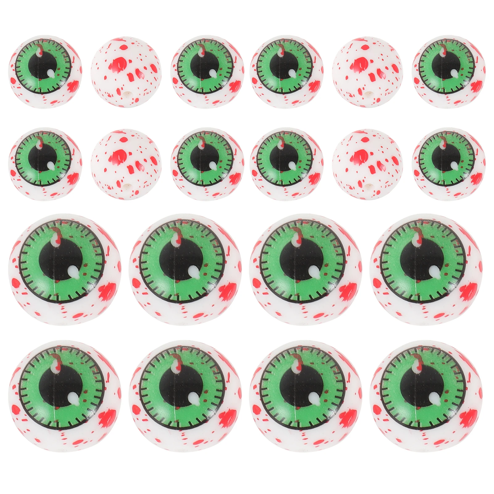 20pcs Silicone Beads 15mm Red H print Jewelry Making DIY Lightweight Craft Necklace Decor Halloween Bracelet Accessories
