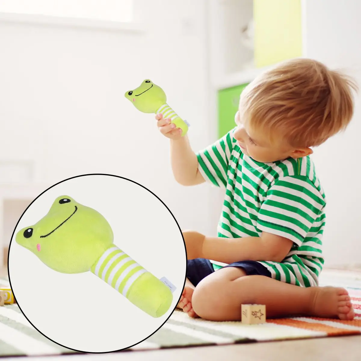 Soft Animal Design Baby Handbell Stick Sound Hanging For Infant Soothing Entertainment