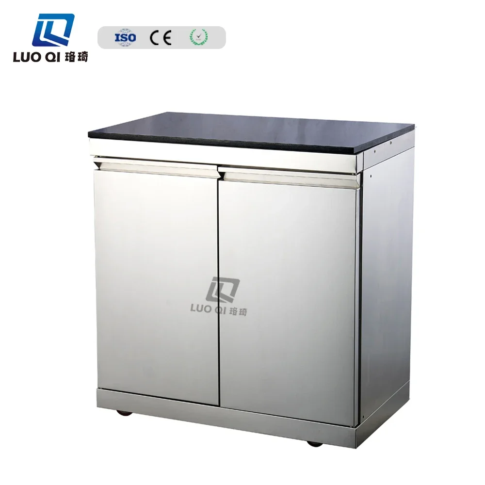 2024 خزانة مطبخ خارجية ذات نوعية جيدة من الفولاذ المقاوم للصدأ شوايات غاز مدمجة شريحة لحم تسخين سريع شواية خارجية مع حوض