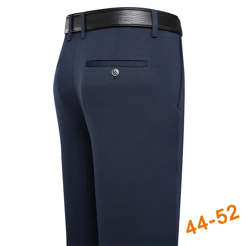

Мужские деловые брюки большого размера, эластичные костюмные брюки, повседневные модные свободные прямые брюки, мужские рабочие деловые брюки