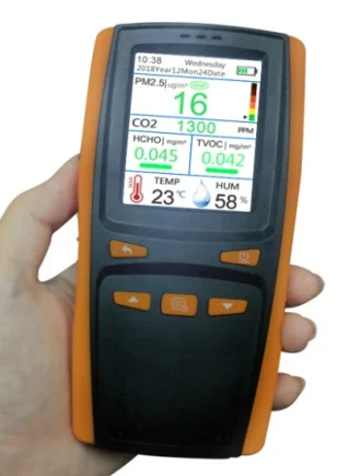 Monitor Digital de calidad del aire, detector PM2.5, TVOC analizador de Gas, medidor de prueba PM1.0 PM10