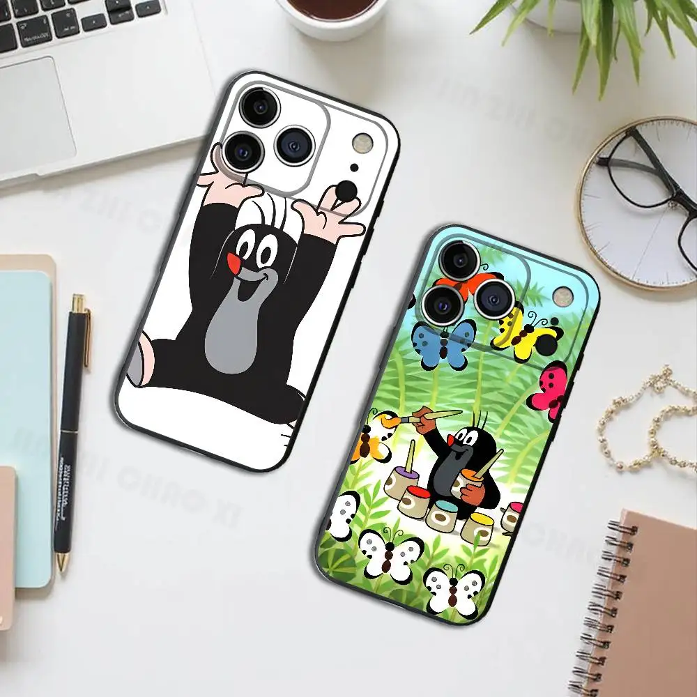 L-Little M-Mole Cartoon Krtek Silikon-Handyhülle für iPhone 17 16 15 14 13 12 11 X XS Plus Pro Max Stoßfeste Weiche Schutzhülle