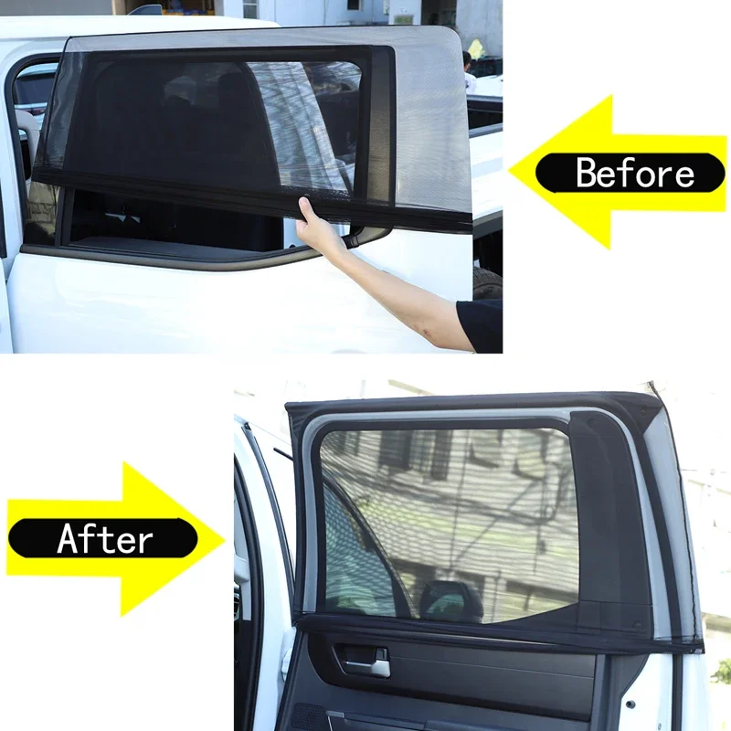 For Toyota Tundra 2022 2023 Car Exterior Modification Window Curtain Sunshade Mosquito Protection Insect Net Car Accessories