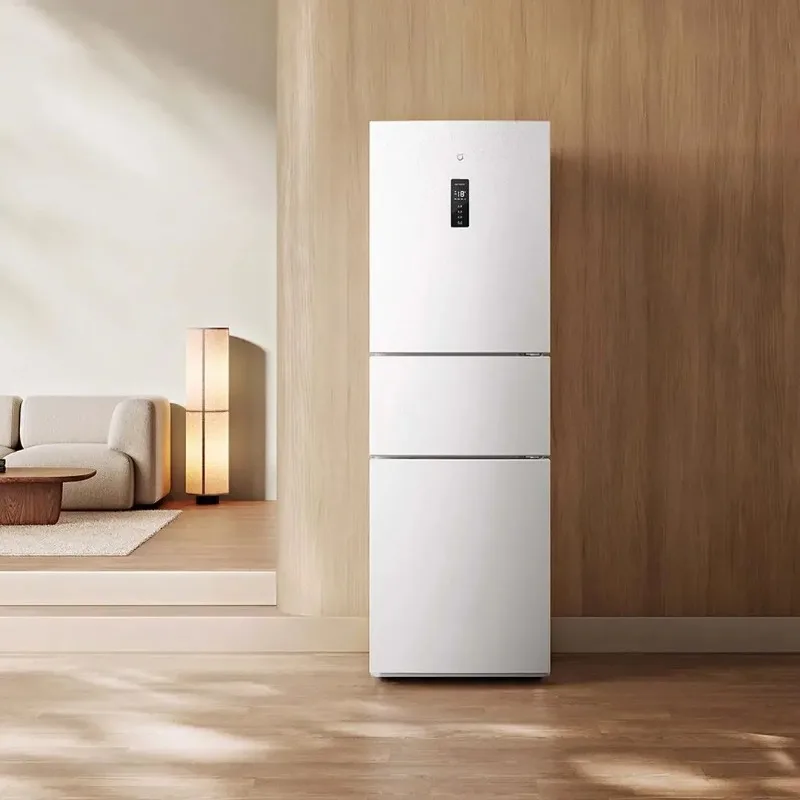 Refrigerator Three Door 256L 2025 Frost Free Refrigerator Ice Feather White Smart