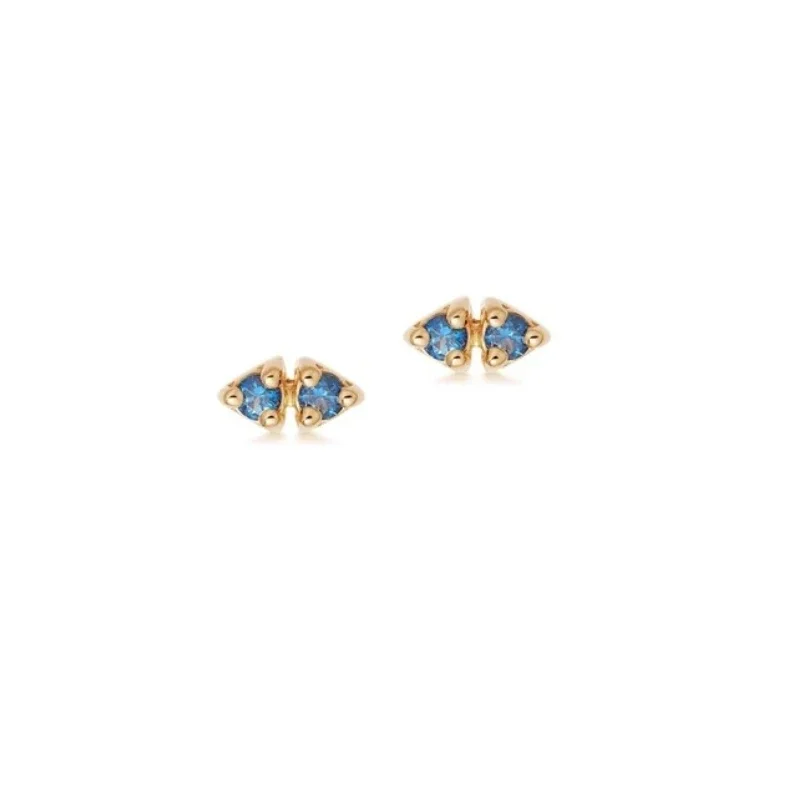 Colorful Zircon CZ Piercing Stud Earring for Women Lake blueTurquoise Pendant Drop Party Jewelry Pendiente 2024