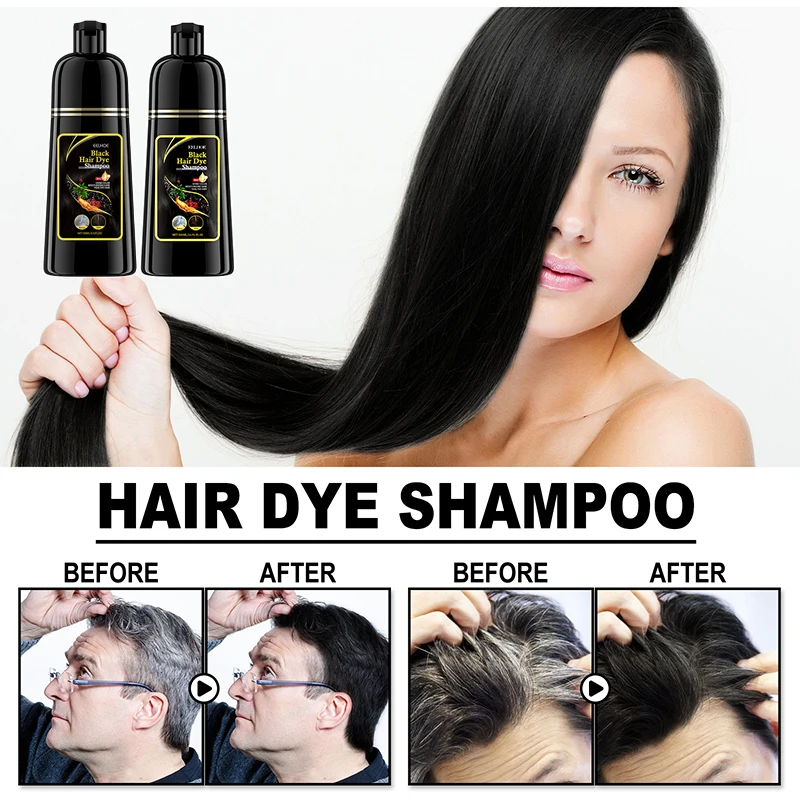 100ml Natural Herbal Hair Dye Shampoo 3 in 1 Hair Color Shampoo for Gary Hair Dark Brown Black And Women Men Grey Coverage 2024