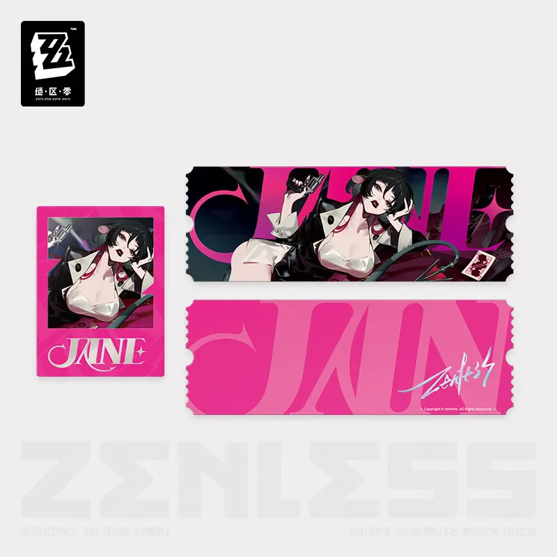 [Genuine] miHoYo Game Zenless Zone Zero FM imaging Series Jane Doe Badge Acrylic Ornament Laser ticket Set Cosplay Xmas Gifts 4