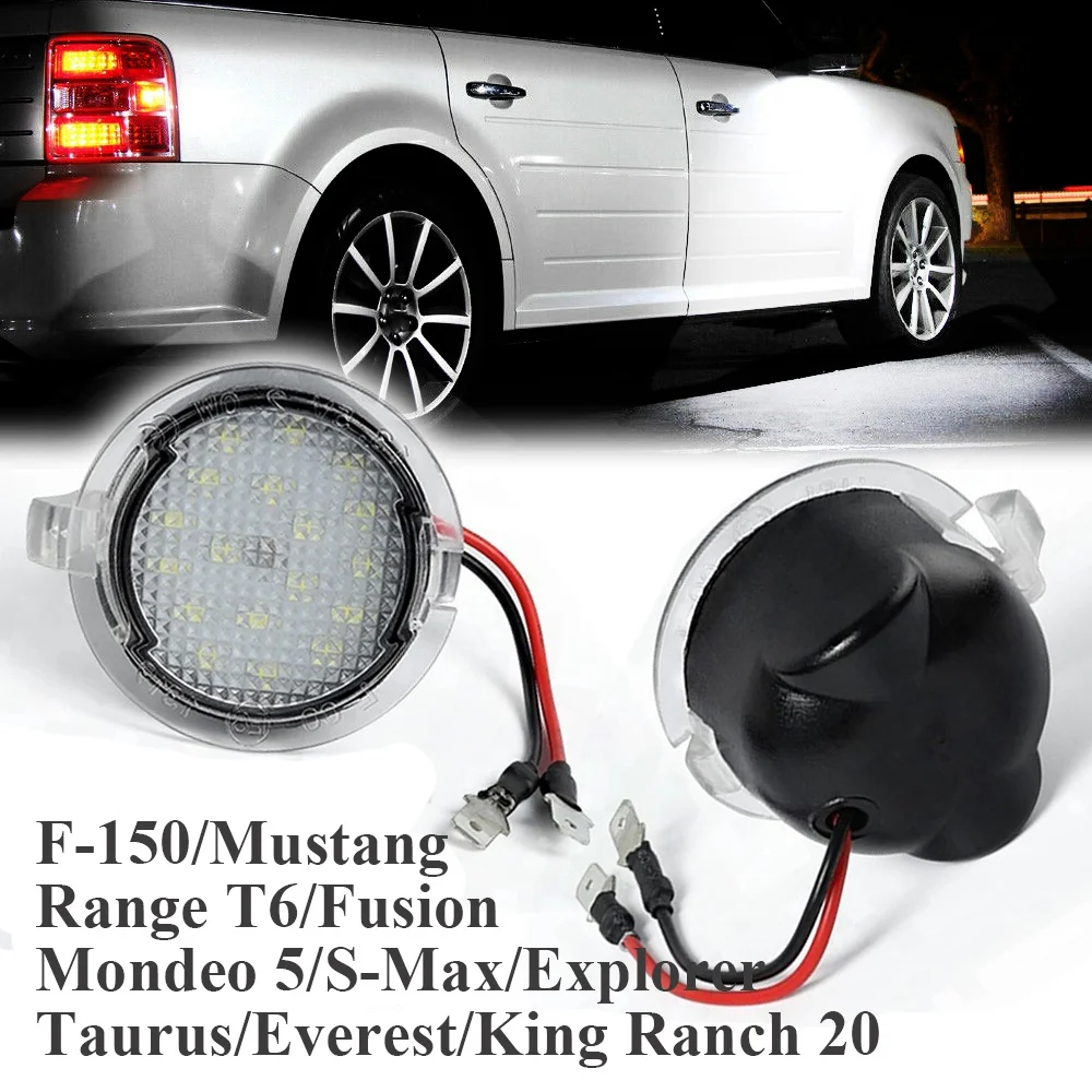 Leading-Led Side Mirror Puddle Lights Lamps For Ford F-150 Fusion Edge Mondeo 5 S-Max Taurus E X Flex Explorer Expedition Raptor