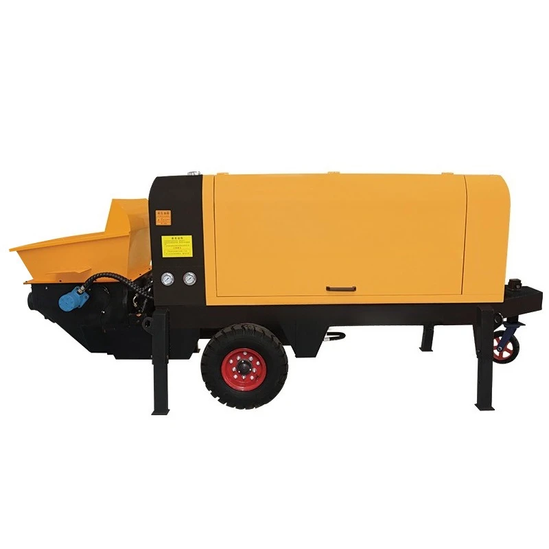 Concrete conveyor pump construction site rural building cement pouring ground pump